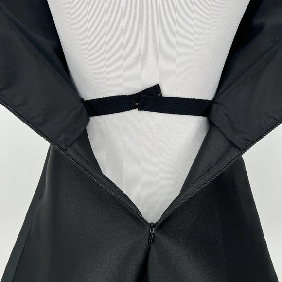 RED VALENTINO Dress Womens 0 Black Strapless Velvet Silk Twill Mini Fit Flare 38 - Picture 10 of 14